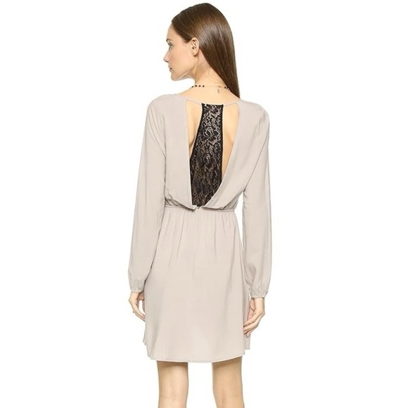 NWT BB Dakota Jack Leni Rayon and Lace Trim Dress, Wheat Beige, Size S - Picture 1 of 11